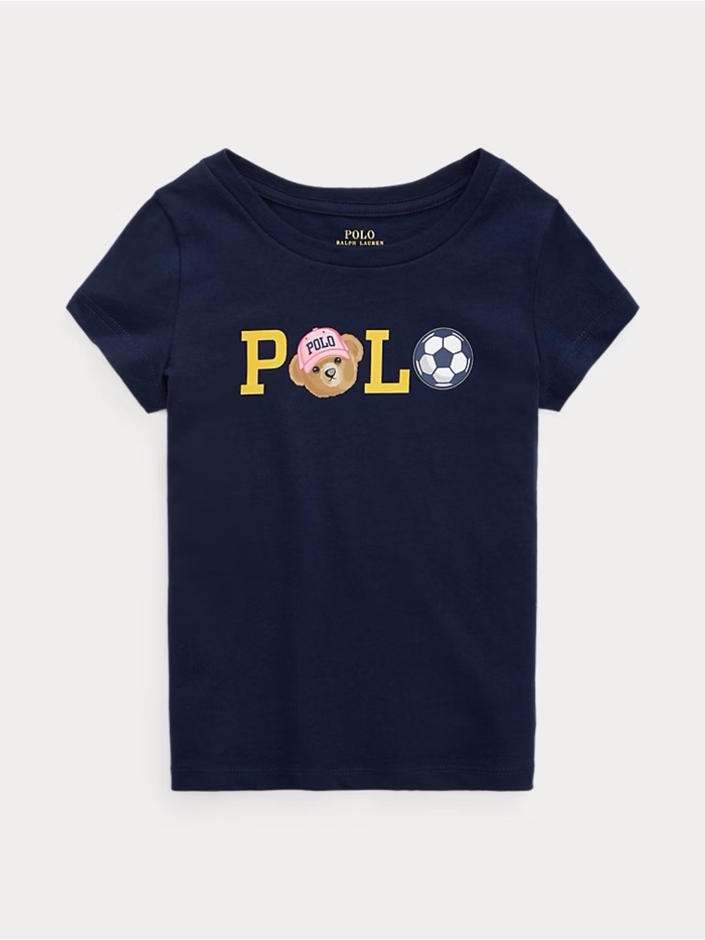 Polo by Ralph Lauren Navy Graphic Bear Soccer Tee